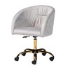 Baxton Studio Ravenna Contemporary Glam and Luxe Grey Velvet Fabric and Gold Metal Swivel Office Chair 220-11972-ZORO